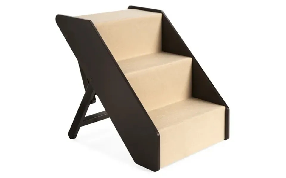 Best Choice Products 3-step Foldable Adjustable Wide Wooden Carpeted Pet Stairs For Injured Elderly Dog & Cat