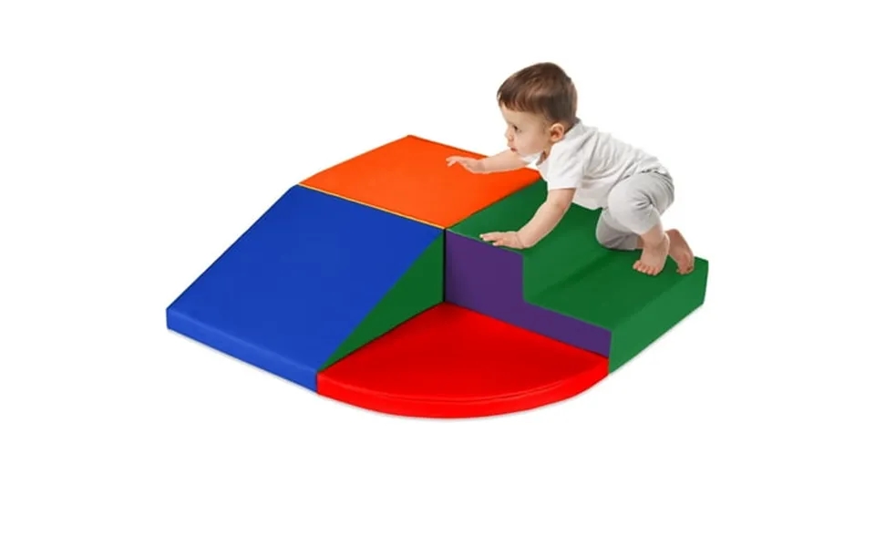 Best Choice Products 4-piece Kids Climb & Crawl Soft Foam Block Playset Structures For Child Development - Multicolor