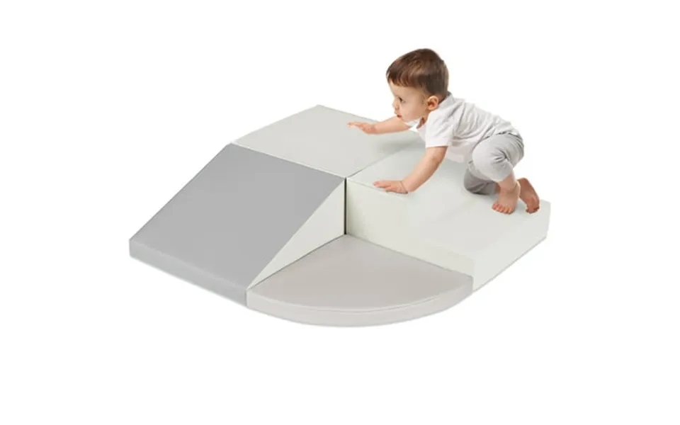 Best Choice Products 4-piece Kids Climb & Crawl Soft Foam Block Playset Structures For Child Development - Neutral