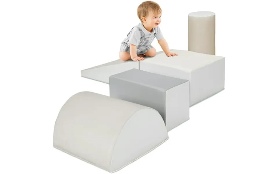 Best Choice Products 5-piece Kids Climb & Crawl Soft Foam Block Playset Structures For Child Development - Neutral