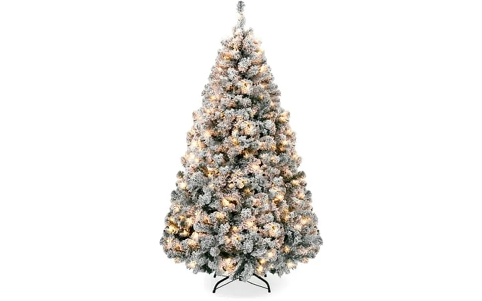 Best Choice Products 6ft Pre-lit Holiday Christmas Pine Tree W Snow Flocked Branches 250 Warm White Lights