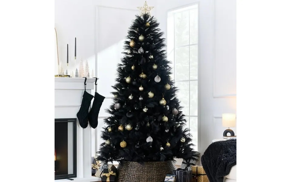 Best Choice Products 6ft Premium Artificial Black Pampas Christmas Tree Holiday Decor W Foldable Metal Base
