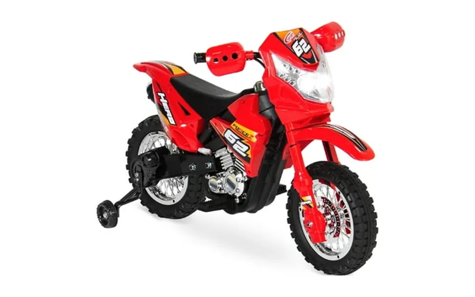 Best Choice Products 6v Kids Electric Battery Powered Ride On Motorcycle W Training Wheels Lights Music - Red