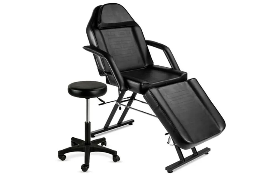 Best Choice Products 71in 3-section Massage Bed Spa & Salon Facial Tattoo Chair W Hydraulic Stool - Black