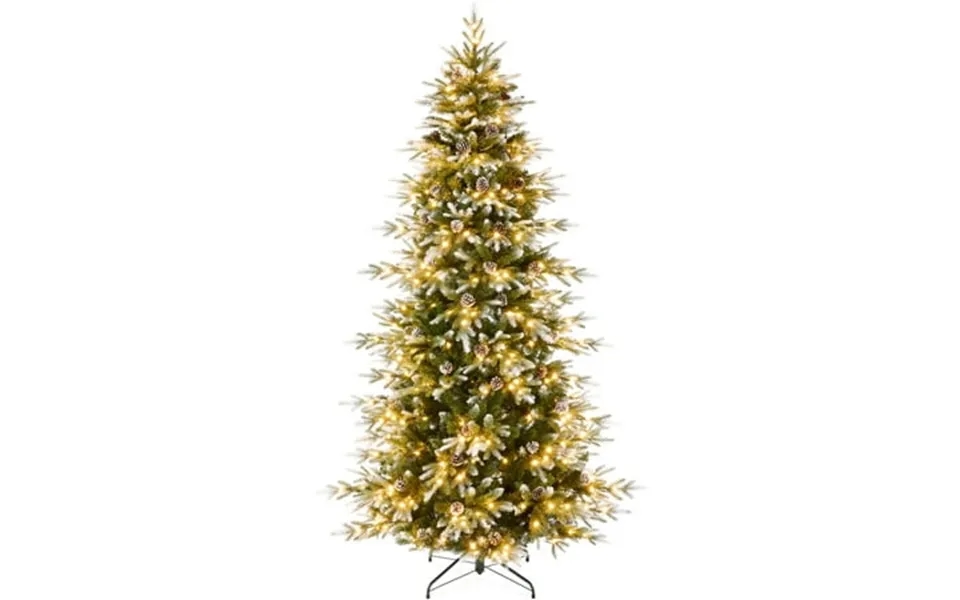 Best Choice Products 7.5ft Pre-lit Flocked Aspen Noble Fir Christmas Tree W 2 136 Branch Tips 400 Led Lights