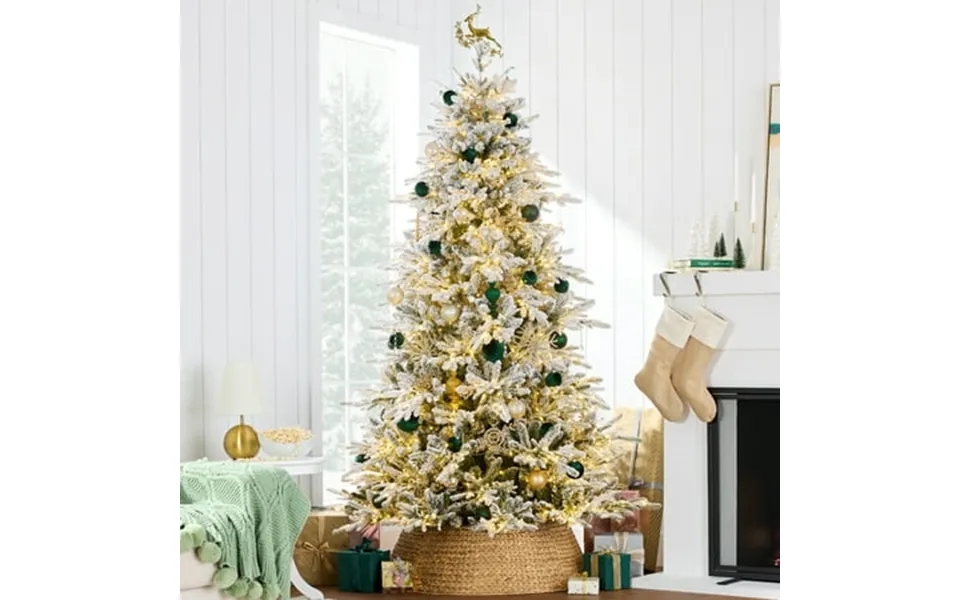 Best Choice Products 7.5ft Pre-lit Flocked Full Aspen Noble Fir Christmas Tree W 1 500 2-in-1 Twinkling Micro Leds