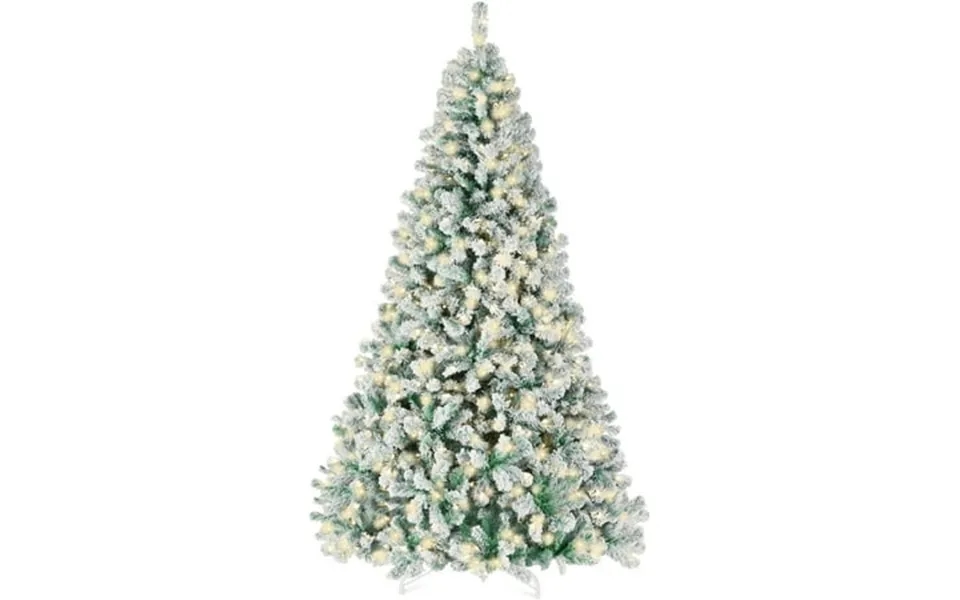 Best Choice Products 7.5ft Pre-lit Sage Green Christmas Pine Tree W Flocked Branches 550 Warm-white Lights
