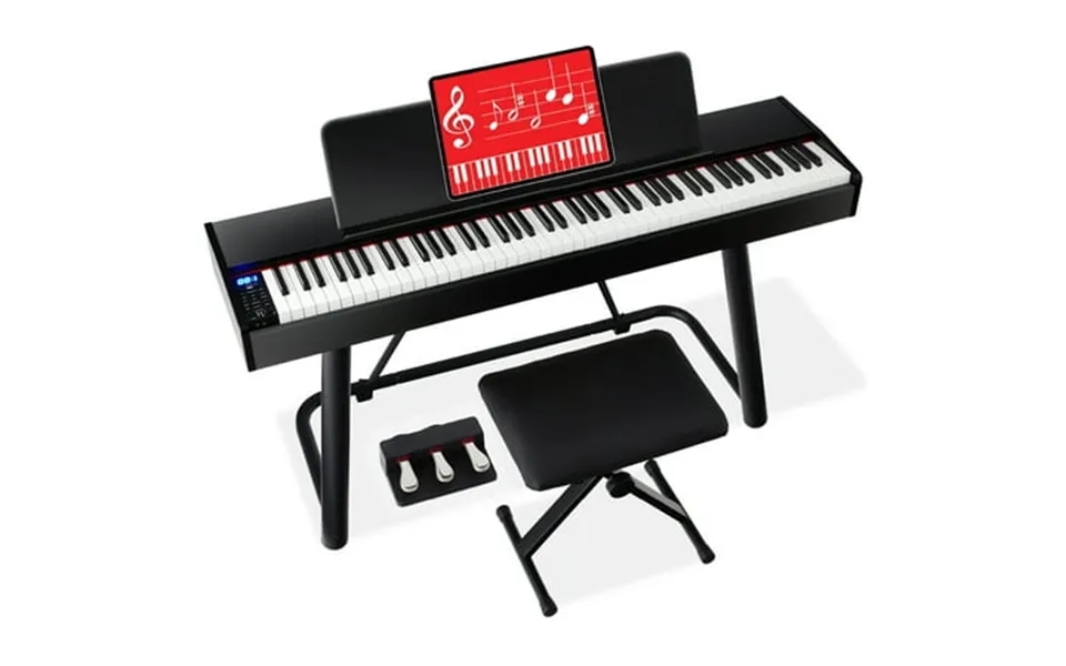 Best Choice Products 88-key Weighted Full Size Digital Piano Set W U-stand 3 Sustain Pedal Unit Stool Cover
