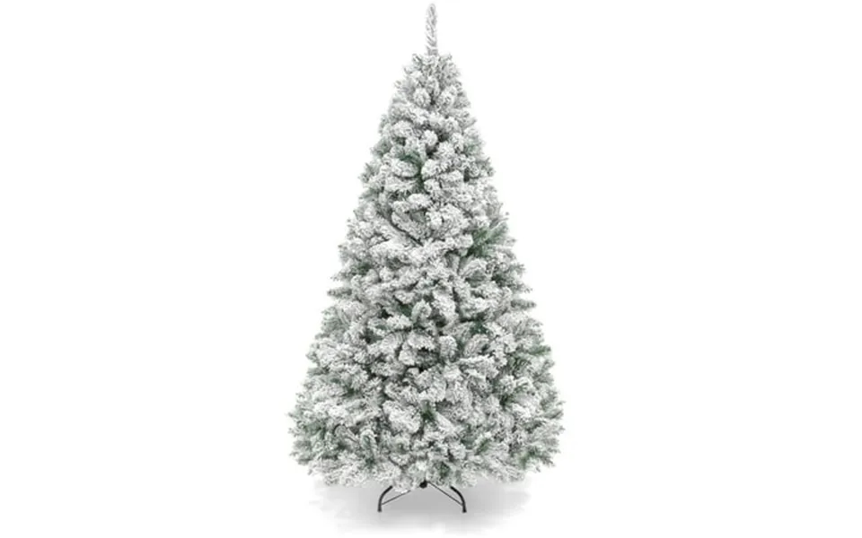Best Choice Products 9ft Snow Flocked Christmas Tree Premium Holiday Pine Branches Foldable Metal Base