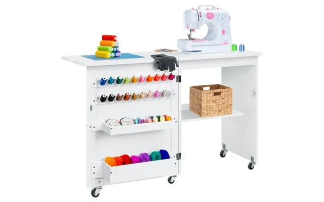 Best Choice Products Sewing Machine Table & Desk W Craft Storage And Trays - White product image
