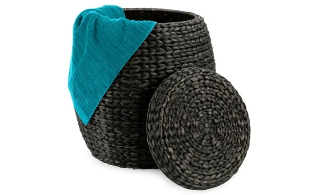 Best Choice Products Vintage Multipurpose Hyacinth Storage Organizer Tote Basket W Lid - Black product image