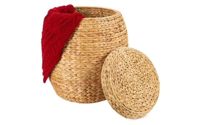 Best Choice Products Vintage Multipurpose Hyacinth Storage Organizer Tote Basket W Lid - Natural product image