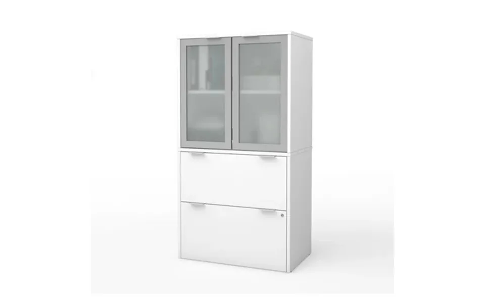 Bestar I3 Plus 2 Drawer Door File Cabinet In White