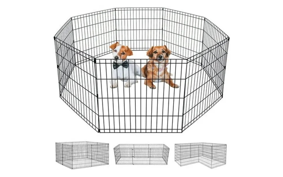 Bestpet 24 H Dog Playpen Black 8 Panel
