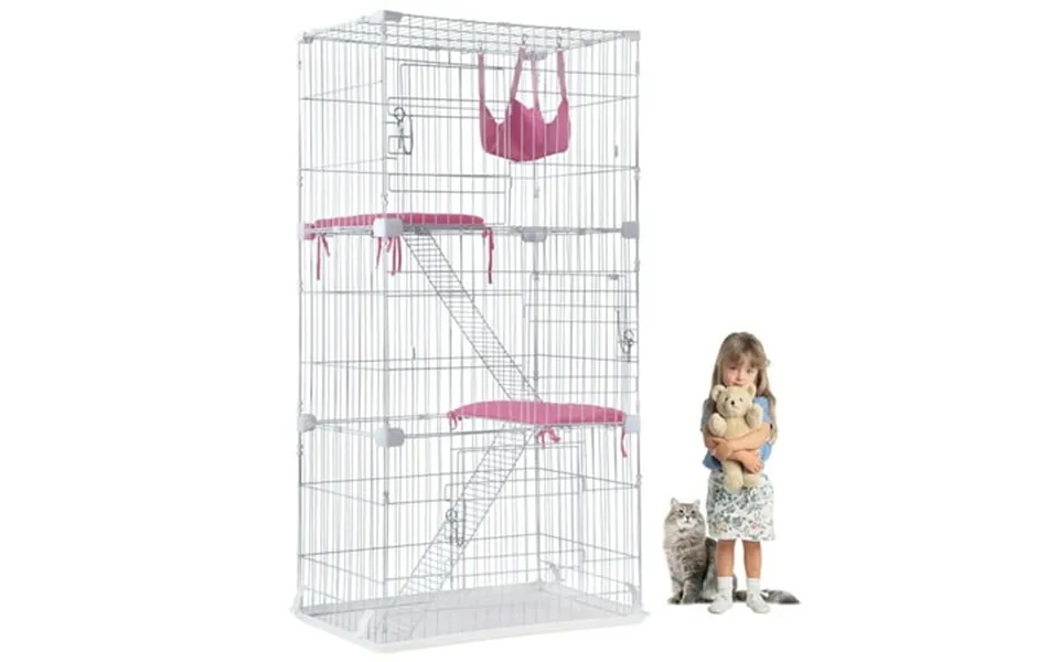 Bestpet Hammock Playpen Cat Cage 3-tier Black 67-in