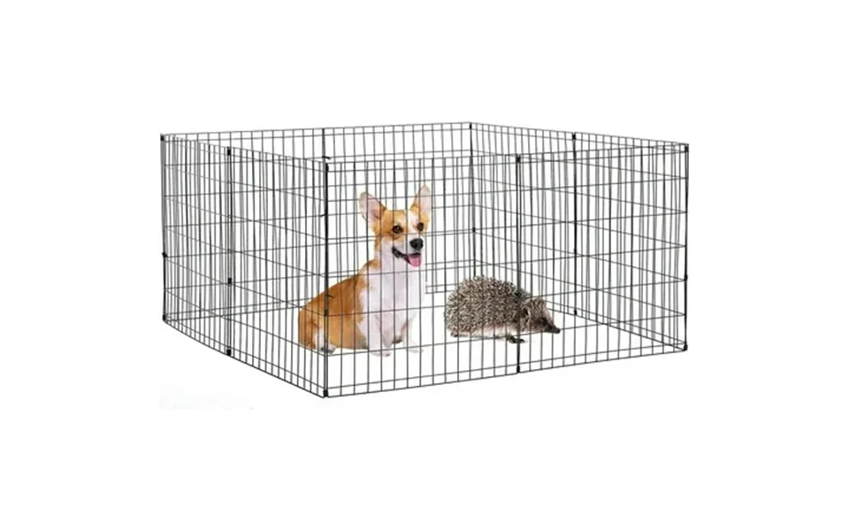 Bestpet Playpen Dog Fence Exercise Pen Metal Wire Portable Crate Kennel Cage For Small Pet Dog Cat Rabbit Black 24 Inche