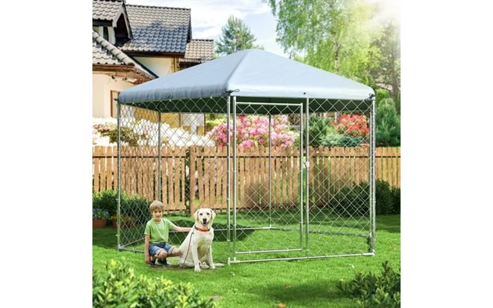 Betisef 9.3x9.3x8.2 Ft Large Dog Kennel Outside With Roof Outdoor Dog Kennel With Lock For Outdoor Backyard