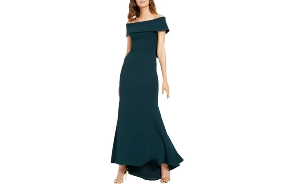 Betsy & Adam Womens Off-the-shoulder Bow-back Evening Dress Green 8