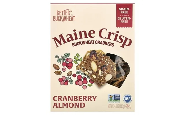 Better With Buckwheat Maine Crisp Bucketwheat Crackers Cranberry Almond 4 Oz Pack Of 2 product image