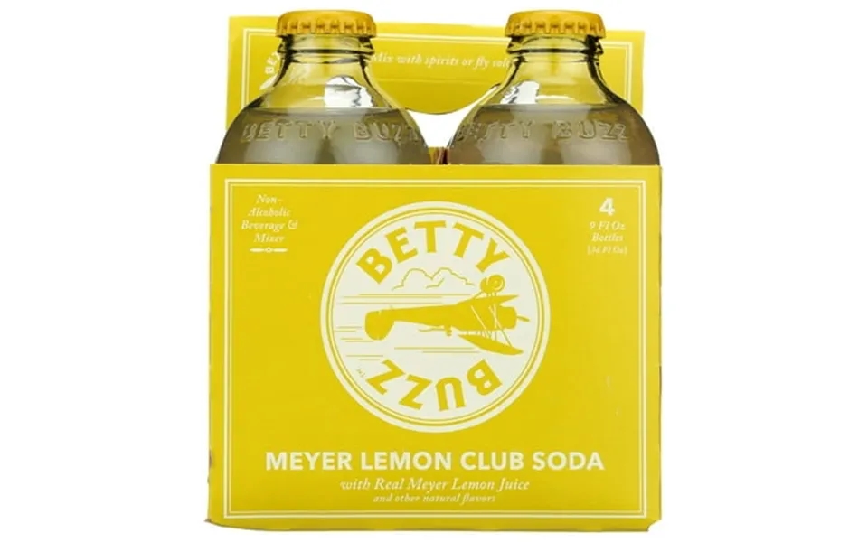 Betty Buzz Meyer Lemon Club Soda Cocktail Mixer 4 Pack 36 Fo Pack Of 6