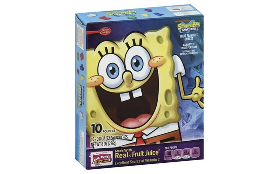 Betty Crocker Nickelodeon Spongebob Squarepants Assorted Fruit Flavored Snacks - 10 Ct Packaging May Vary