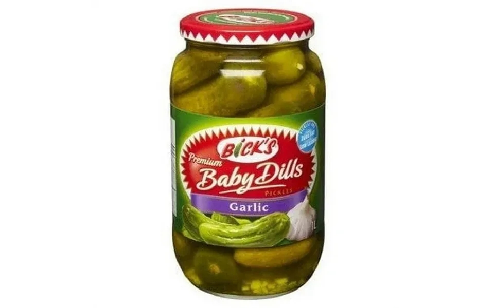 Bicks Jar Of Garlic Baby Dills Pickles 1l 33.81 Fl.oz