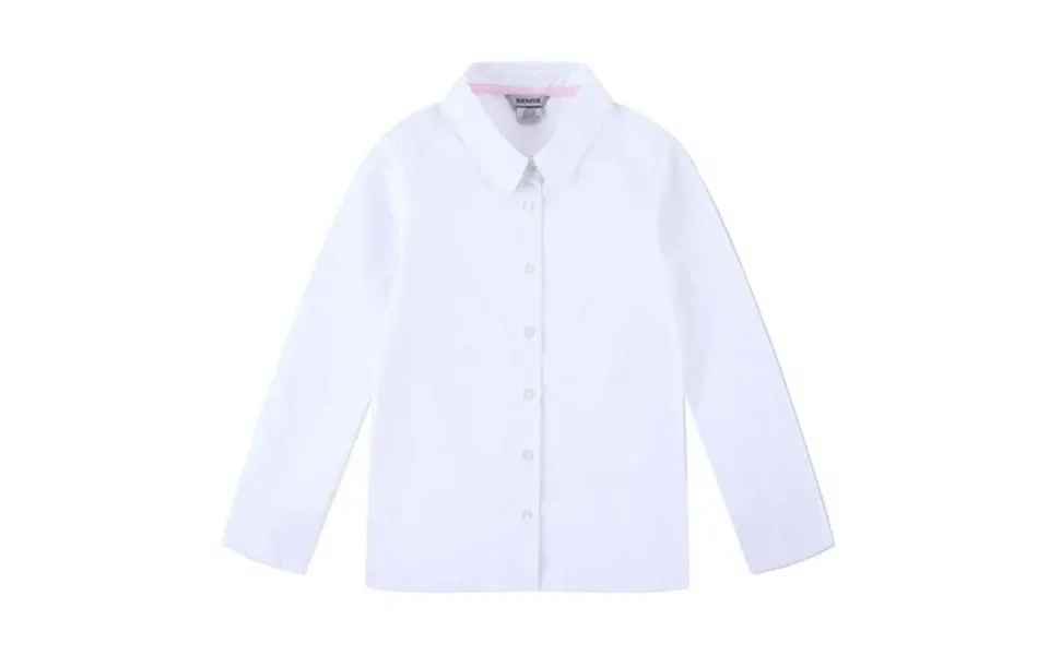 Bienzoe Big Girl S School Uniforms Cotton Long Puff Sleeve Blouse White M