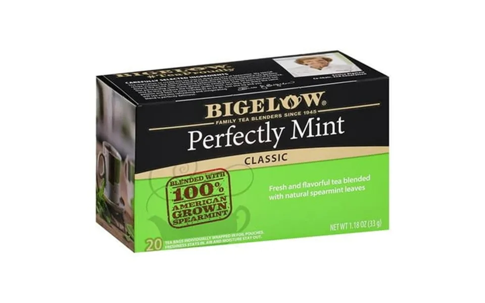 Bigelow Tea Perfectly Mint Black Tea Caffeinated 20 Total Tea Bags - Pack Of 2
