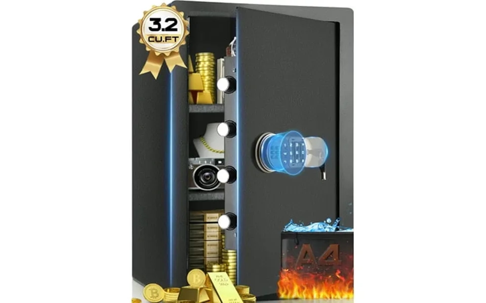 Bigfeliz 3.2 Cu.ft. Safe With Newer External Power Keypad And Alarm System Fire And Water Resistant Safe For Family And