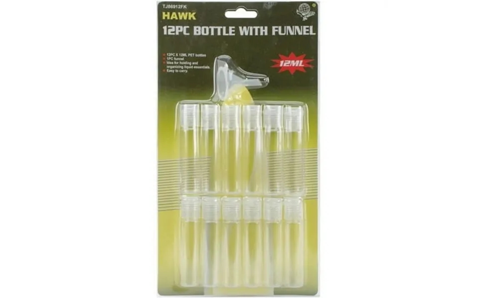 Bin Buddy 12 Piece Tube Containers W Funnel 12ml Capacity Clear Plastic Multi-purpose Storage Spill-free Filling Ideal F