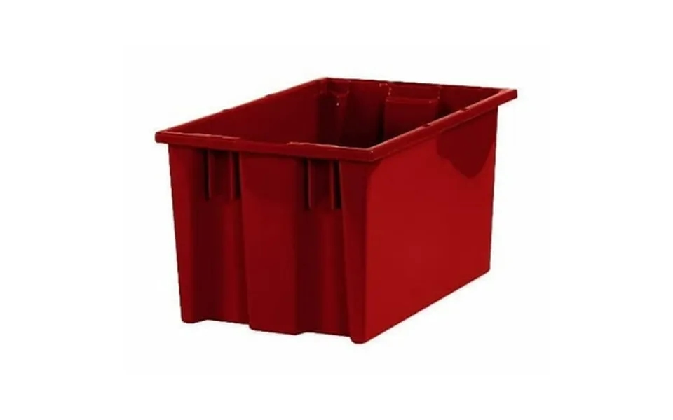 Bins111avi Large Plastic Stack And Nest Storage Containers 16 X 10 X 8-7 8 Red For Organizing Homes Warehouses And Offic