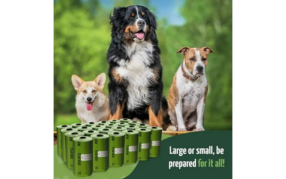 Biodegradable Dog Poop Bags W Holder 360 Count - 24 Rolls 9x13 Large Dog Bags For Poop W Dispenser Green Eco-friendly Ox