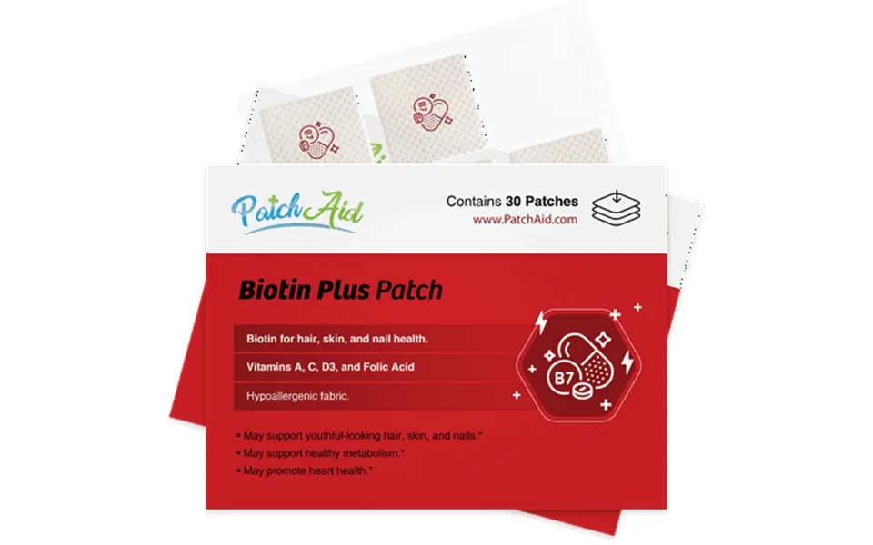 Biotin Plus Vitamin Patch For Hair Skin And Nails By Patchaid Size 6-month Supply