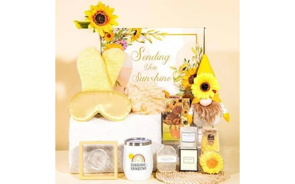 Birthday Gifts For Women Friendship- 16pcs Sunflower Gifts Sending Sunshine Basket Care Package Unique Gifts Christmas S