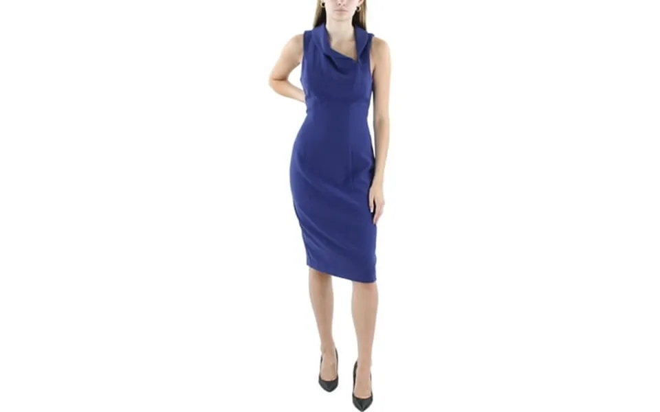 Black Halo Womens Cowl Neck Professional Midi Dress