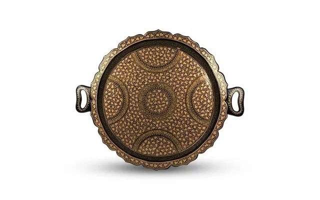 Black Papier-mâché Tray With Chinar Leaves Motifs A Blend Of Kashmiri Art And Functionality product image