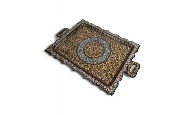 Black Rectangular Tray With Hand-painted Chinar Leaves Elegant Kashmiri Artistry For Décor Or Serving product image