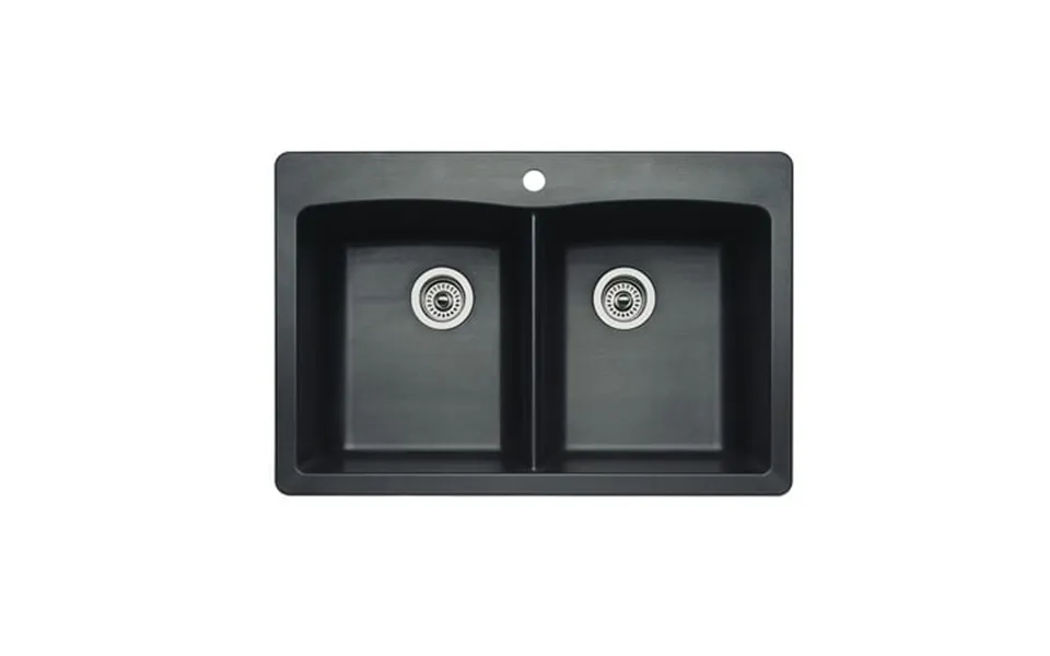Blanco Diamond Equal Double Dual Deck Silgranit Sink Anthracite