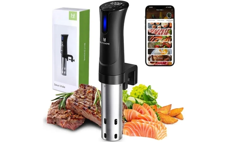 Blitzhome 1100w Wifi Sous Vide Cooker Ultra-quiet Fast-heating Immersion Circulator Temperature And Digital Display W Ap