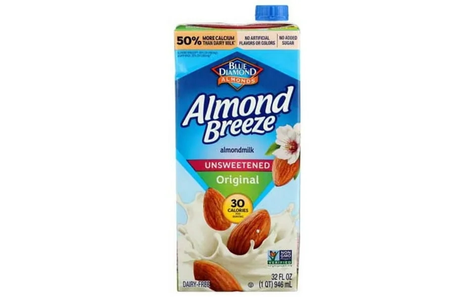 Blue Diamond Growers Unsweetened Original Almond Breeze 32 Ounce -- 12 Per Case
