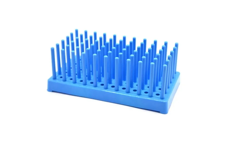 Blue Plastic Test Tube Peg Drying Rack Holds 50 16mm Test Tubes - Eisco Labs