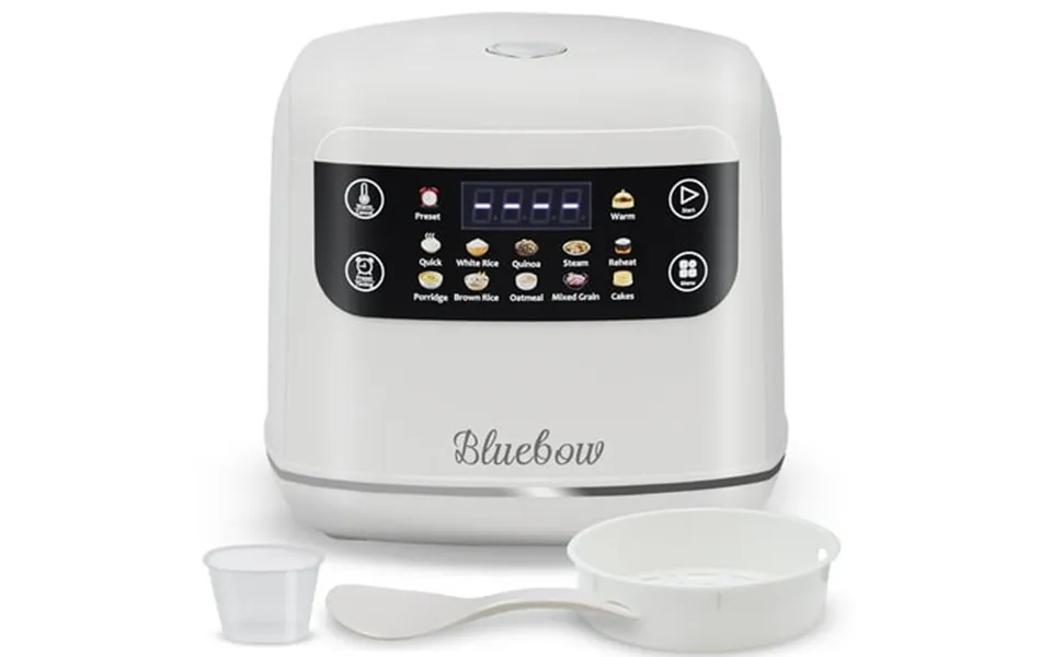 Bluebow Digital Rice Cooker 6-cup 2.1qt Small Rice Maker 10 Presets 24-hour Delay Timer & Keep Warm Non-stick Inner Pot