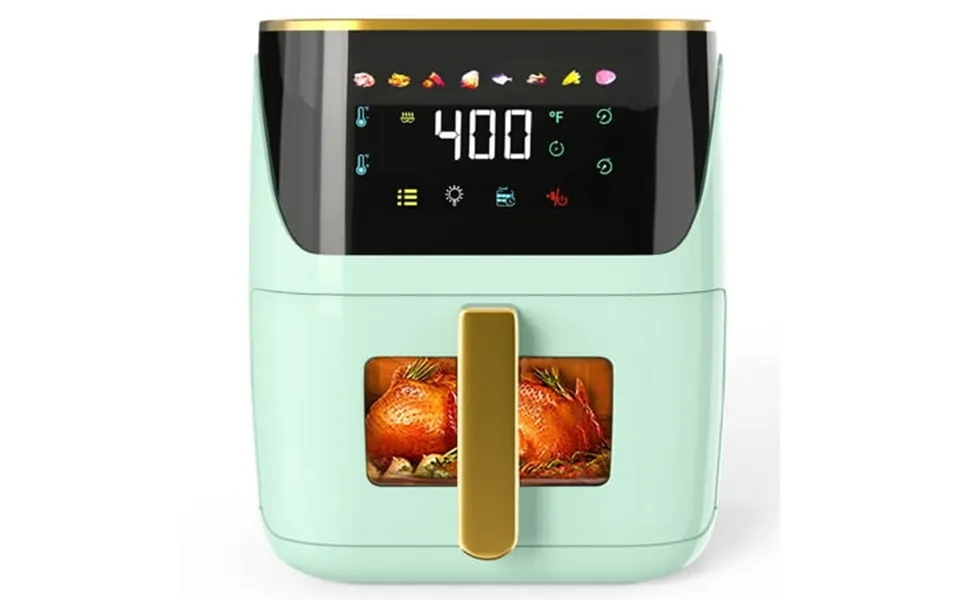 Bluebow Newest Air Fryer Large 8.5 Qt Green 8 In 1 Touch Screen Visible Window 1750w