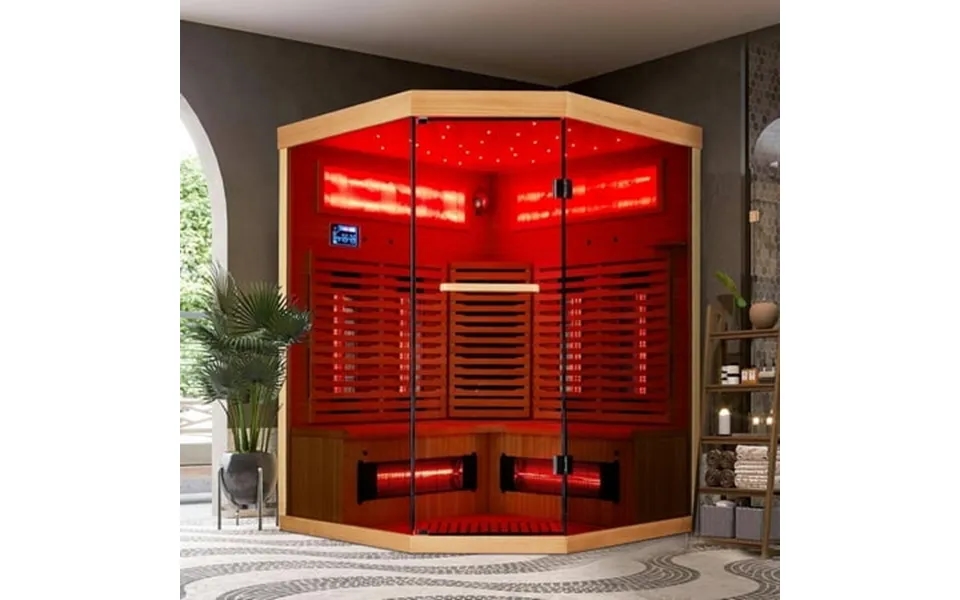 Bnehs Infrared Sauna 3-4 Person Home Sauna With 10 Minutes Warm-up Heater Tube& Carbon Panels