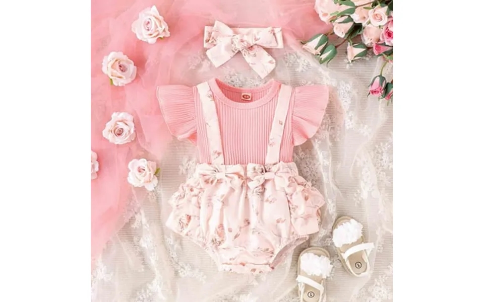 Bnwani Kids Jumpsuits Casual Rompers For Kid Summer Shop 1 4 Sleeve Square Neckline Cuffed Toddler Jumpsuits Pink 90