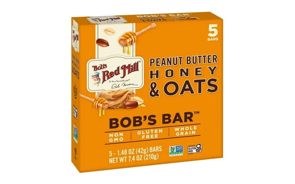 Bob S Red Mill Oat Bar Peanut Butter Honey & Oats - 5 Bars Pack Of 2