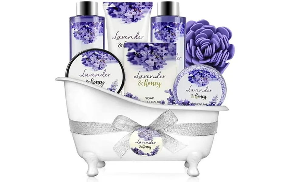 Body & Earth Bath Gift Sets For Women 8 Pcs Lavender&honey Spa Baskets Beauty Holiday Birthday Gifts Idea For