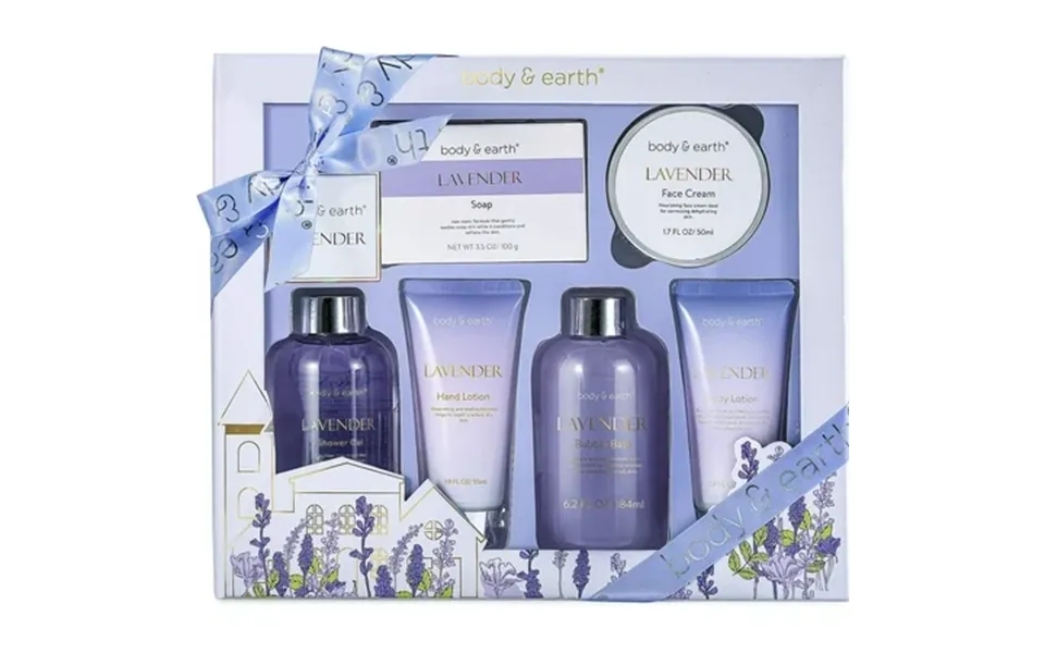 Body&earth Spa Gift Sets For Women 6 Pcs Lavender Relaxing Bath And Body Set Beauty Christmas Birthday Gifts For