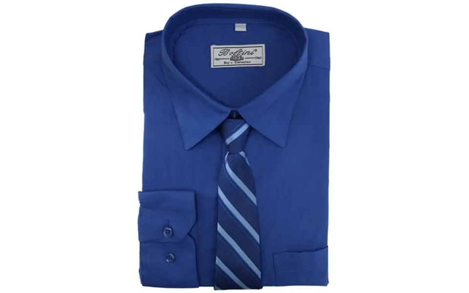 Boltini Italy Boys Kids Toddlers Long Sleeve Dress Shirt Set With Matching Tie Royal Blue 14