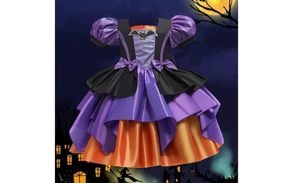 Bonixoom Toddler Prom Dresses 2024 Crew Neck Tab Short Sleeve Gown Casual Bubble Printed Purple Summer Dresses Size 7-8